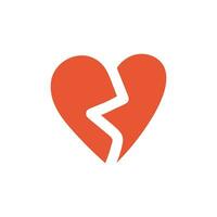 rosso cuore rotto nel metà. simbolo di amore, romanza. design per San Valentino giorno. vettore