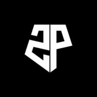 zp logo monogramma con modello di design in stile a forma di pentagono vettore