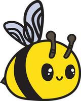 un' cartone animato ape con un' grande Sorridi su suo viso vettore