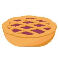 torta superiore Visualizza. cucinato gustoso il giro cibo Pasticcino torta dolci esatto vettore, ciliegia torta. vettore