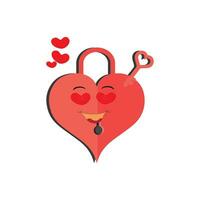 cuore divertente cartone animato personaggio diverso posa. cartone animato rosso cuore personaggio con divertente viso. contento carino cuore emoji impostare. amore vettore illustrazione. San Valentino giorno carta