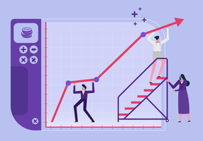 Illustrazione piana di vettore di scopi di Successfull dell&#39;azienda