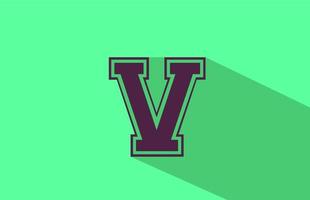 alfabeto lettera v icona logo in marrone e verde. design creativo per aziende e affari con una lunga ombra vettore