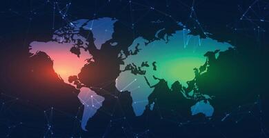 opera carta geografica nel Rete tecnologia Linee sfondo vettore