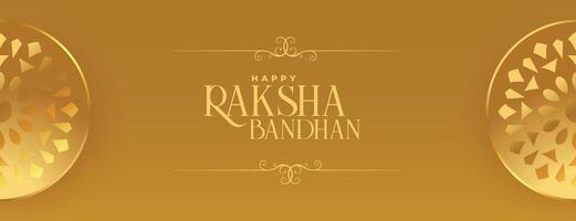 Raksha bandhan d'oro bandiera con decorazione vettore