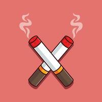 fumare sigaretta cartone animato vettore illustrazione.