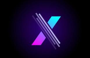 logo della lettera dell'alfabeto x per società e affari. design rosa blu per l'identità vettore