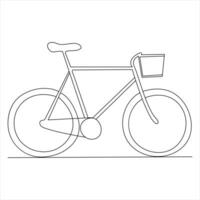 singolo linea continuo disegno di classico bicicletta schema vettore illustrazione