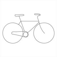 singolo linea continuo disegno di classico bicicletta schema vettore illustrazione