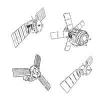 navicella spaziale vettore schizzo