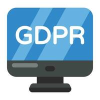 moderno design icona di gdpr, generale dati protezione regolamento vettore