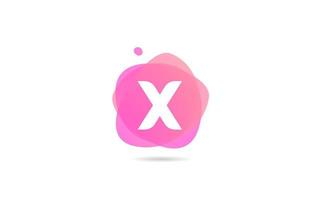 logo della lettera dell'alfabeto rosa bianco x per società e affari con design sfumato. modello pastello per identità aziendale vettore