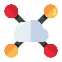 un' piatto design icona di nube connessione vettore