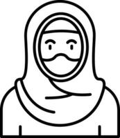 icona della linea musulmana vettore