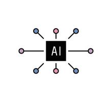 artificiale intelligenza relazionato icona concetto schema stile vettore illustrazione.