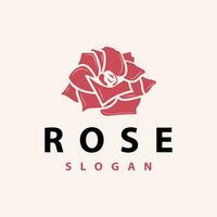 rosa logo design ispirazione giardino pianta natura tempio illustrazione rosa fiore vettore silhouette
