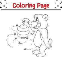 colorazione pagina orso Tenere ape alveare vettore