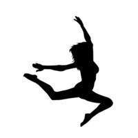 silhouette di un' femmina balletto ballerino nel azione posa. silhouette di un' ballerina ragazza danza posa. vettore