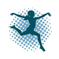 silhouette di un' femmina balletto ballerino nel azione posa. silhouette di un' ballerina ragazza danza posa. vettore
