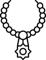 icona della linea della collana vettore