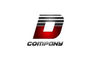 d alfabeto lettera logo icona design in colore sfumato grigio rosso per affari e società vettore