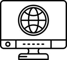 icona della linea globale vettore