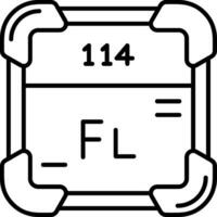 flerovium linea icona vettore