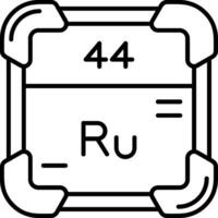 rutenio linea icona vettore