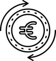 icona della linea dell'euro vettore