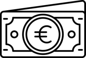 icona della linea dell'euro vettore