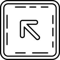 superiore sinistra freccia linea icona vettore