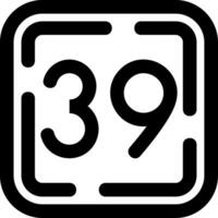 trenta nove linea icona vettore