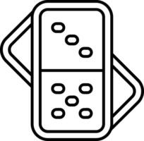 icona della linea del domino vettore