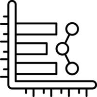 icona della linea del grafico a barre vettore
