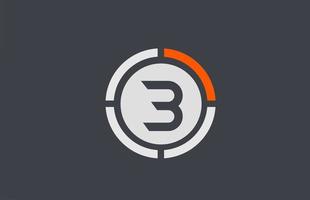 arancione grigio b lettera dell'alfabeto logo icona design per affari e società vettore