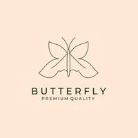 bellezza linea farfalla icona logo vettore illustrazione disegno, linea arte farfalla logo
