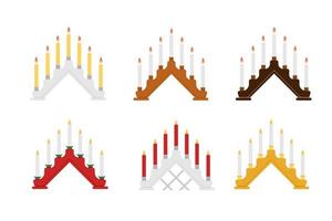 impostare archi di candele dell'avvento natale. illustrazione vettoriale