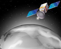 Un satellite nell&#39;outerspace vettore