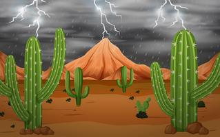 Cactus nella tempesta vettore