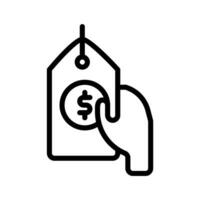 prezzo etichetta dollaro icona o logo illustrazione schema stile. icone e-commerce. vettore