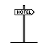 Hotel icona vettore o logo illustrazione schema nero colore stile