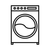 lavanderia macchina icona vettore o logo illustrazione schema nero colore stile