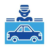 parcheggiatore parcheggio icona vettore o logo illustrazione glifo colore stile