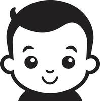 dolce serenate nero vettore icona per piccoli mini dispetto bambino nel nero vettore logo