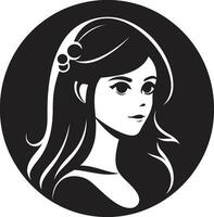 etereo bellezza ragazza viso vettore illustrazione grazioso personaggio iconico ragazza viso simbolo