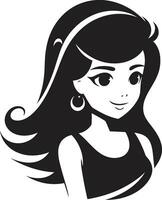 etereo bellezza iconico viso marchio grazioso personaggio ragazza viso vettore illustrazione