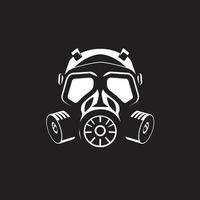 ombreggiato custode gas maschera logo icona nel vettore onice sentinella nero gas maschera icona design
