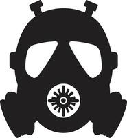 ebano sentinella nero gas maschera logo design stigiano protettore vettore gas maschera icona simbolo