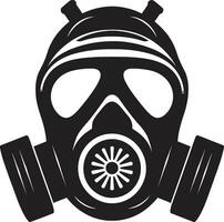 invisibile difensore gas maschera vettore icona ebano scudo nero gas maschera logo emblema