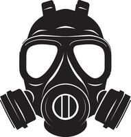 mezzanotte scudo nero gas maschera icona simbolo ombreggiato custode vettore gas maschera logo icona